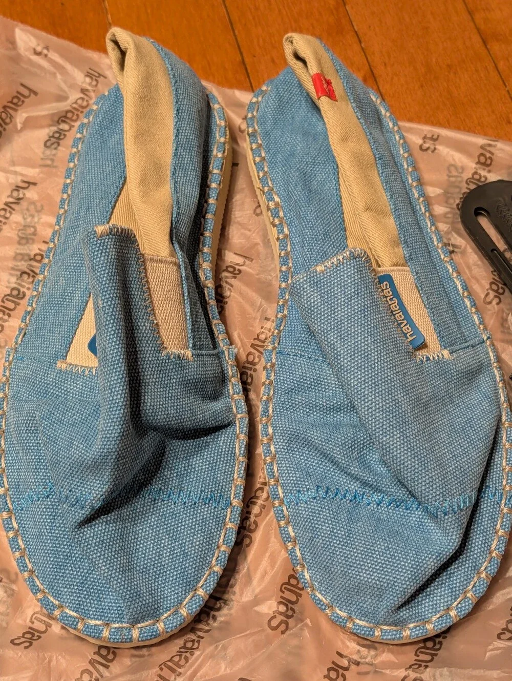 NEW Havaianas Alpargatas Yacht Turquoise Slip-On Espadrille Shoes Sz 6.5 Women